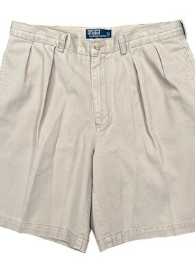 Polo Ralph Lauren Tyler Short Men's 36 Khaki Chino Pleated Shorts